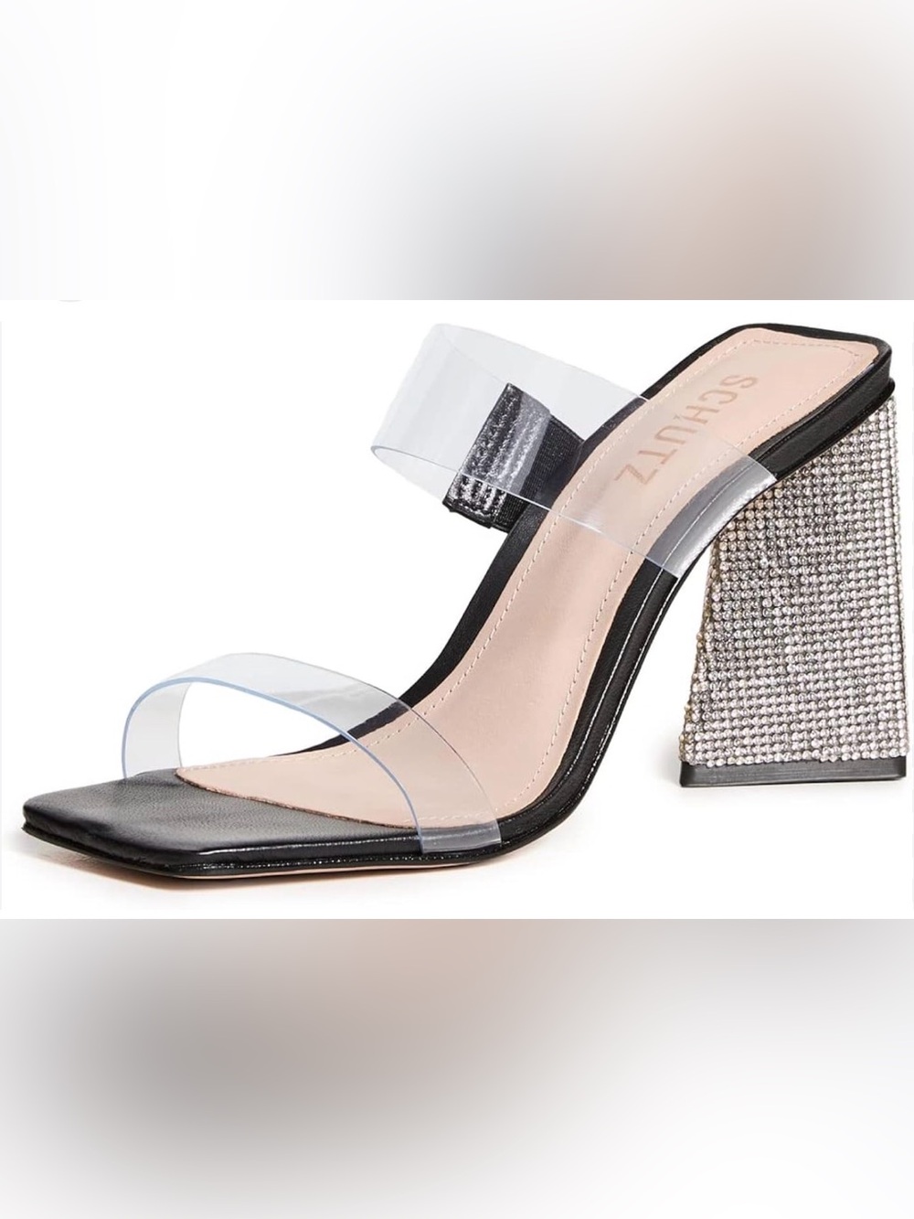 Schutz Womens Ariellen Embellished Block Heel Strappy Slide Sandals